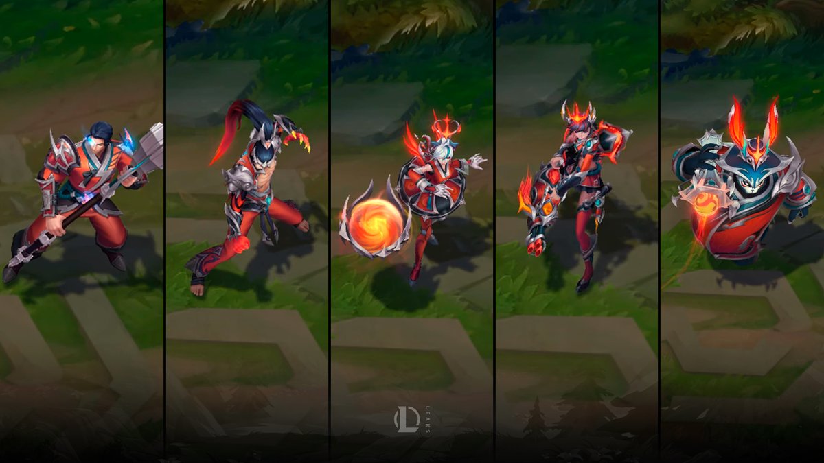 LeagueOfLeaks's tweet photo. T1's Worlds 2023 Elite Chromas | #LeagueOfLegends 
Jayce, Lee Sin, Orianna, Jinx and Bard https://t.co/ImNKlTp2TB