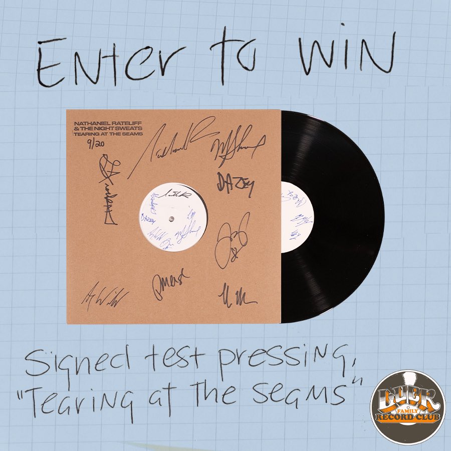 GIVEAWAY: @nrateliff signed test pressing of “Tearing At The Seams”. Enter thru 8. 

ENTER HERE: luckpresents.com/southofhere