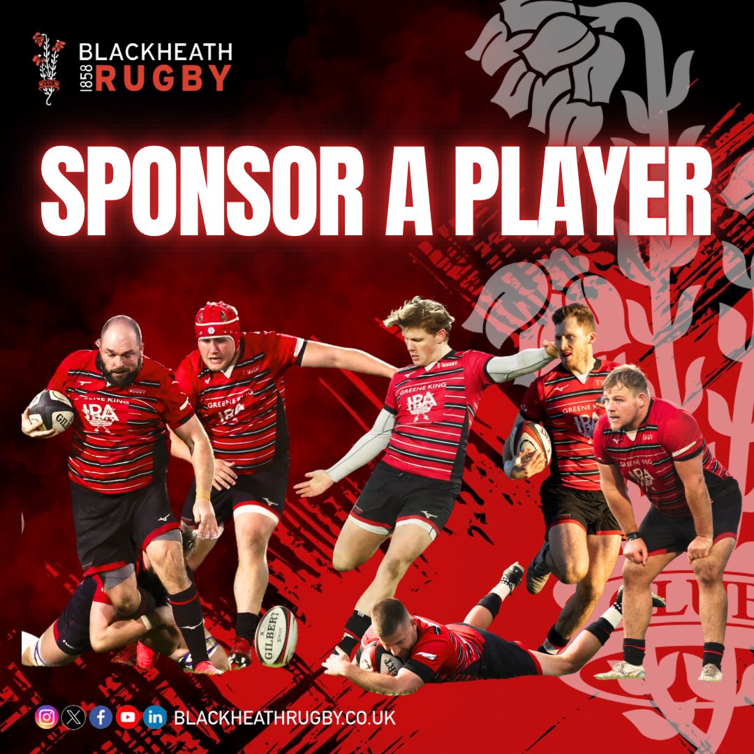 As the start of the new season approaches, we still have a few players available for sponsorship, as well as one of our playing positions. Visit our website (blackheathrugby.co.uk/sponsorship-20…) if you think you can help the club, or contact Craig Molloy (sponsorship@blackeathrugby.co.uk).