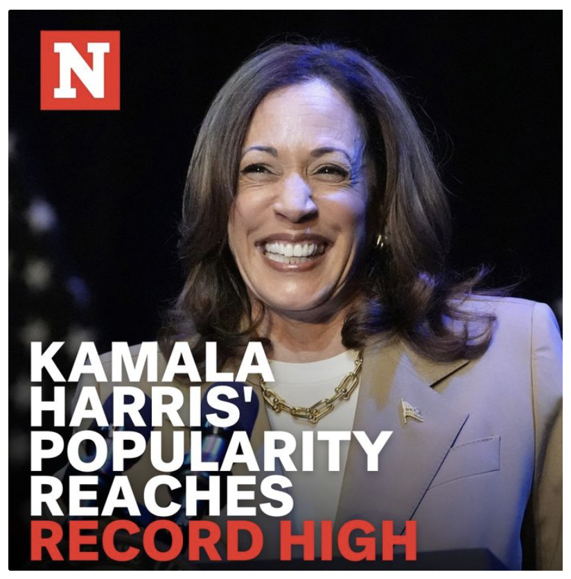 TheDemCoalition's tweet photo. MOMENTUM: Kamala Harris is now more popular than Joe Biden or Donald Trump have been at any point in the 2024 election cycle, according to a new survey.

See the numbers here: https://t.co/ridHXTYOvm

#VoteKamalaHarris2024 https://t.co/H1PQqPctMm