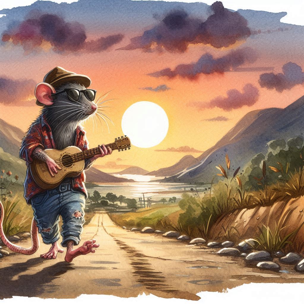 Now Mardi-Gras rat, travelled far,
and played everywhere, like a star,
but now he must walk,
keep talking the talk,
and walking back home his guitar.
#travellingplaces #traveler #limerick #poetrycommunity #poetry #photo #image #ratrace