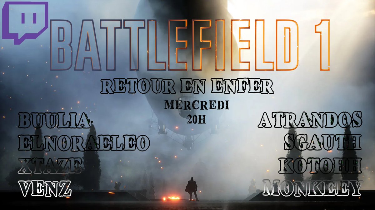 Hey tout le monde ! je vous ai parlé des participants au RETOUR EN ENFER ? demain 20h ?
<a href="/Atrandos_/">Atrandos</a> <a href="/EleoElnora/">Elnora - Warframe CC (French) 🎀</a> <a href="/Sgauth_YT/">Sgauth</a> <a href="/XTaZe29/">100T XTaZe29</a> <a href="/kotohhsurtwitch/">Kotohh ➡️ twitch.tv/kotohh</a> <a href="/venz98k/">VenZ 🦖</a> et Monkeey___  !
Y'a encore moyen de rejoindre (mon dernier post)
Bonne soirée et à demain