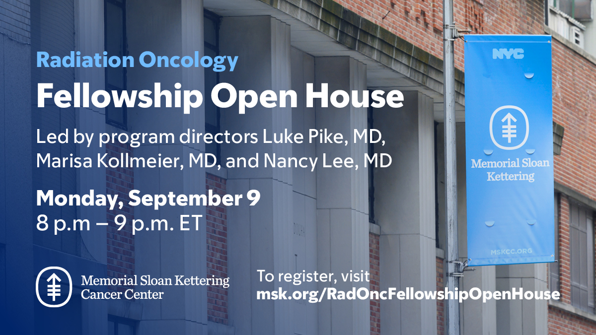 Memorial Sloan Kettering Radiation Oncology (@msk_radonc) on Twitter photo ☢️Learn about the <a href="/MSKCancerCenter/">Memorial Sloan Kettering Cancer Center</a> #RadOnc Fellowships available at this OPEN HOUSE.
🧠CNS Fellowship led by Dr <a href="/Pike_Lab/">The Pike Lab</a>
⚡️Proton Fellowship led by Dr <a href="/IMRTLee/">Nancy Lee</a>
⚛️Brachytherapy Fellowship led by Dr <a href="/MarisaKollmeier/">marisa kollmeier</a>
📅Monday, Sept 9
⏲️8-9pm ET
Register: meetmsk.zoom.us/meeting/regist… ☢️Learn about the <a href="/MSKCancerCenter/">Memorial Sloan Kettering Cancer Center</a> #RadOnc Fellowships available at this OPEN HOUSE.
🧠CNS Fellowship led by Dr <a href="/Pike_Lab/">The Pike Lab</a>
⚡️Proton Fellowship led by Dr <a href="/IMRTLee/">Nancy Lee</a>
⚛️Brachytherapy Fellowship led by Dr <a href="/MarisaKollmeier/">marisa kollmeier</a>
📅Monday, Sept 9
⏲️8-9pm ET
Register: meetmsk.zoom.us/meeting/regist…