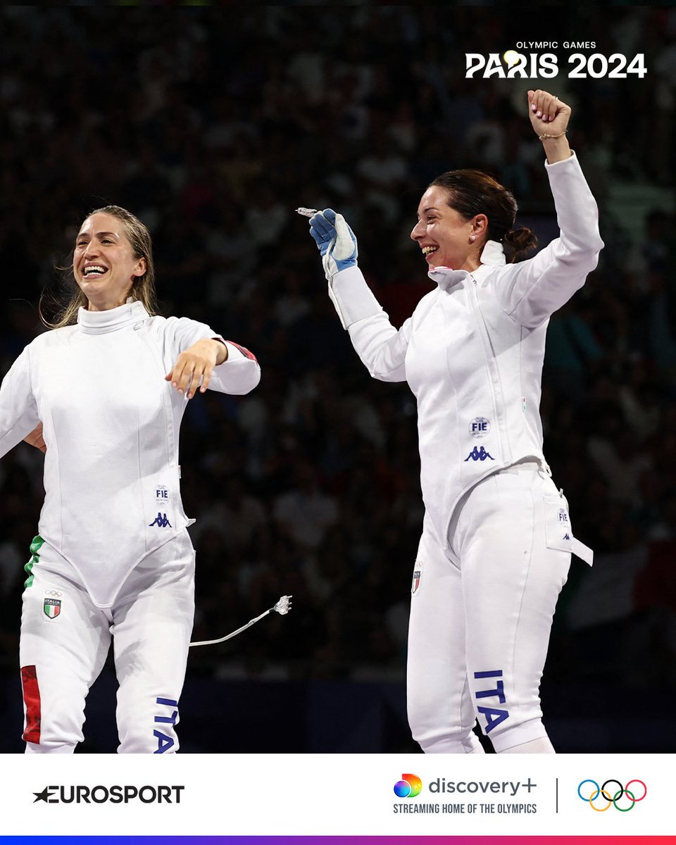 Eurosport_IT's tweet photo. È STORIAAAA!!! 🇮🇹🥇🤺

#Paris2024 #Olympics #HomeOfTheOlympics #Olimpiadi #Parigi2024 #Fencing #ItaliaTeam https://t.co/nO37Pb0Ndo