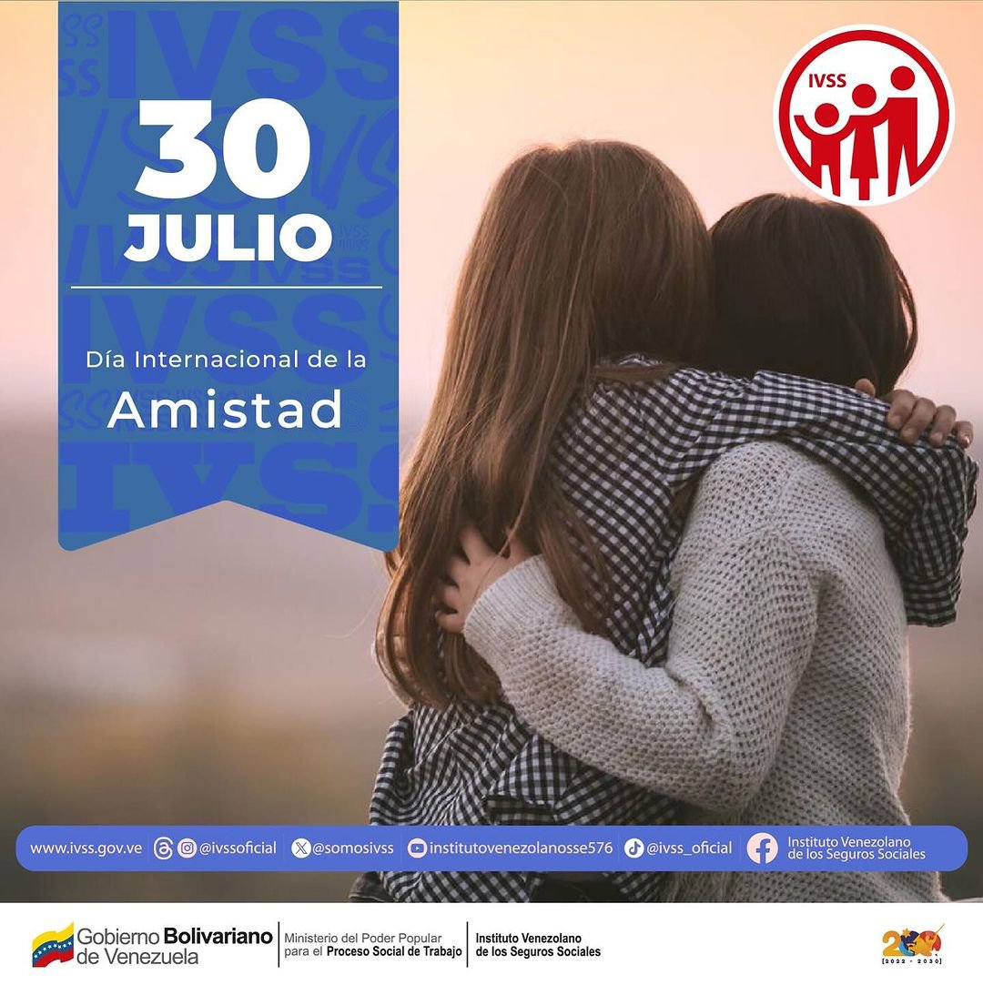 El 30 de julio se celebra en todo el mundo el Día Internacional de la Amistad, en honor a ese sentimiento desinteresado que es capaz de unir a personas muy diferentes, romper fronteras y tender lazos de solidaridad.

#GanóLaPazYLaEsperanza
<a href="/NicolasMaduro/">Nicolás Maduro</a>
<a href="/MagaGutierrezV/">Magaly Gutiérrez Viña</a>