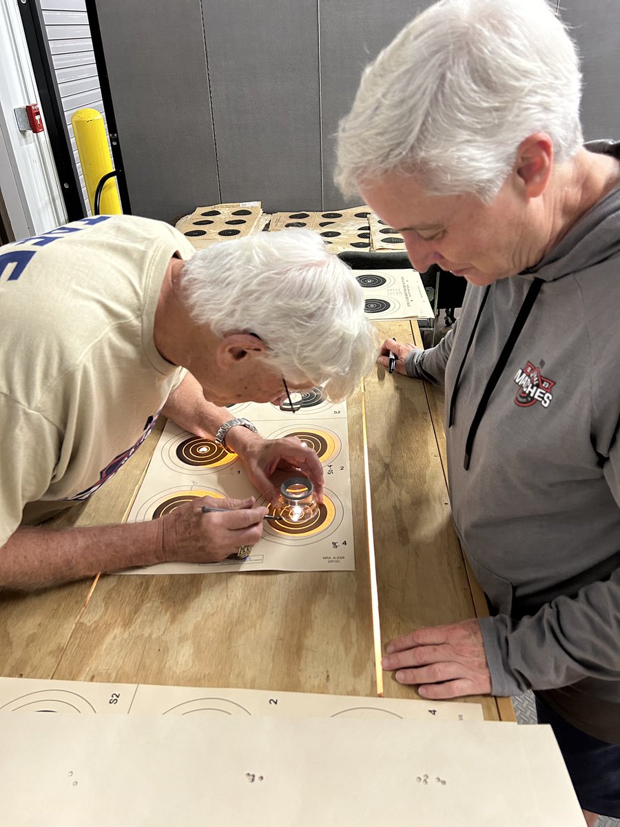 SSUSA_Magazine's tweet photo. The 2024 #NRA National Smallbore Championship scoring team at Camp Atterbury is led by NRA Board Member Edie Fleeman. In addition, refereeing at the match this year is NRA Board Member Patti Clark.
#NationalMatches #Smallbore #ShootingSports #CompetitiveShooting #Indiana https://t.co/yeCKkHcDev