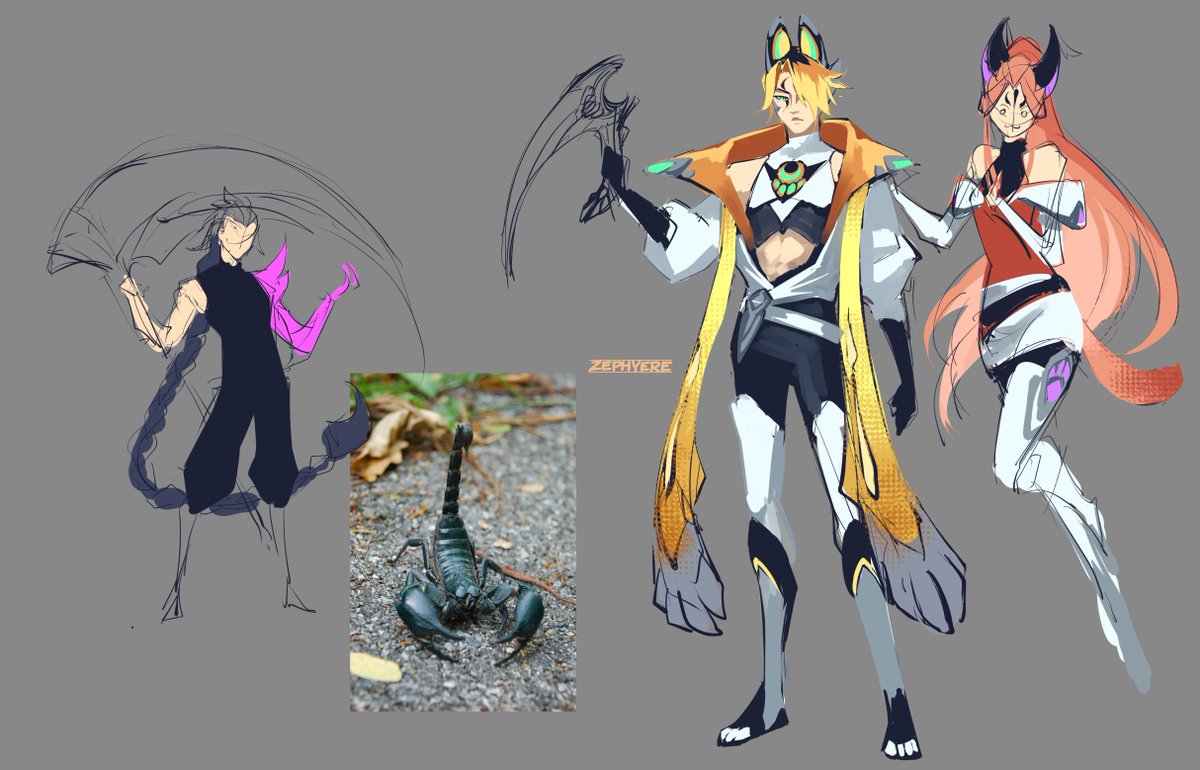 super rough but obligatory Aphelios &amp; Alune 
animasquad edition