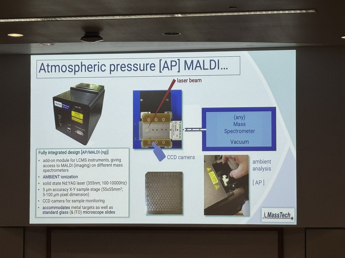 IMSSNews's tweet image. Peter Verhaert showing MSI data on @Agilent QTOF and QQQ systems using AP-MALDI!