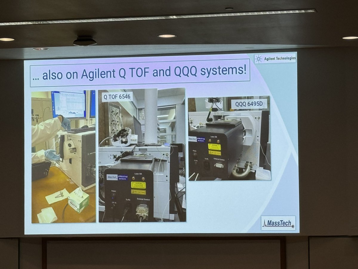 IMSSNews's tweet image. Peter Verhaert showing MSI data on @Agilent QTOF and QQQ systems using AP-MALDI!