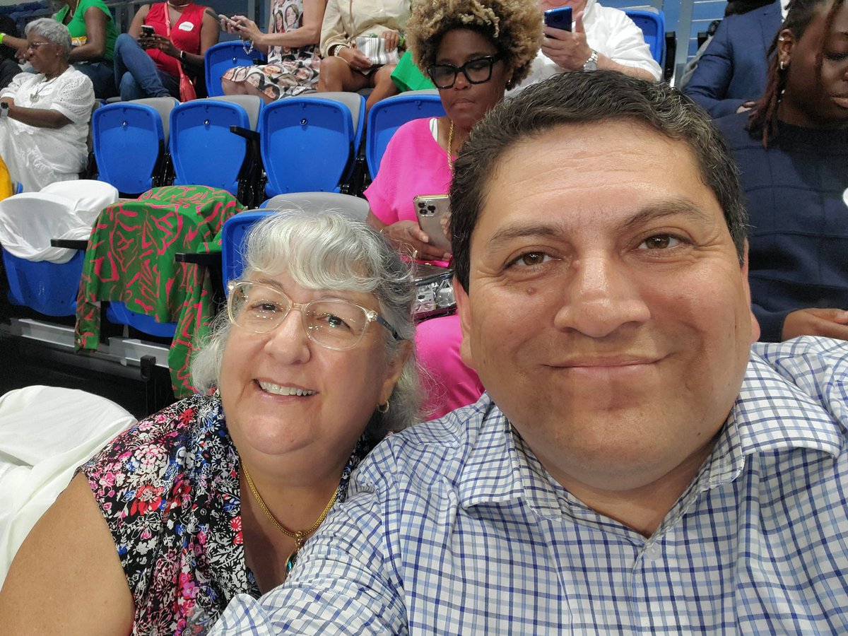 Micheal4GA's tweet photo. With Cobb Dems D3 Chair @debbienukkie at the Harris for President rally in Atlanta. @KamalaForGA https://t.co/iNyaTxjYP1
