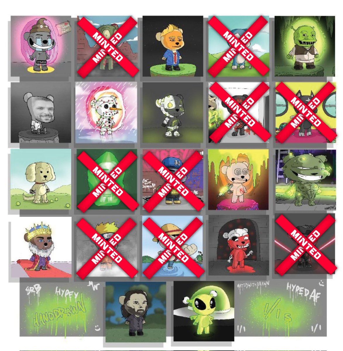 9 amazing degen 1/1 have been pulled so far! 

There's still 13 to get your hands on. Are you luckily enough to grab one?

mint-hypedaf.superrarebears.com

xoxno.com/collection/HYP…

Always Bullish!

$EGLD #multiversX #mint