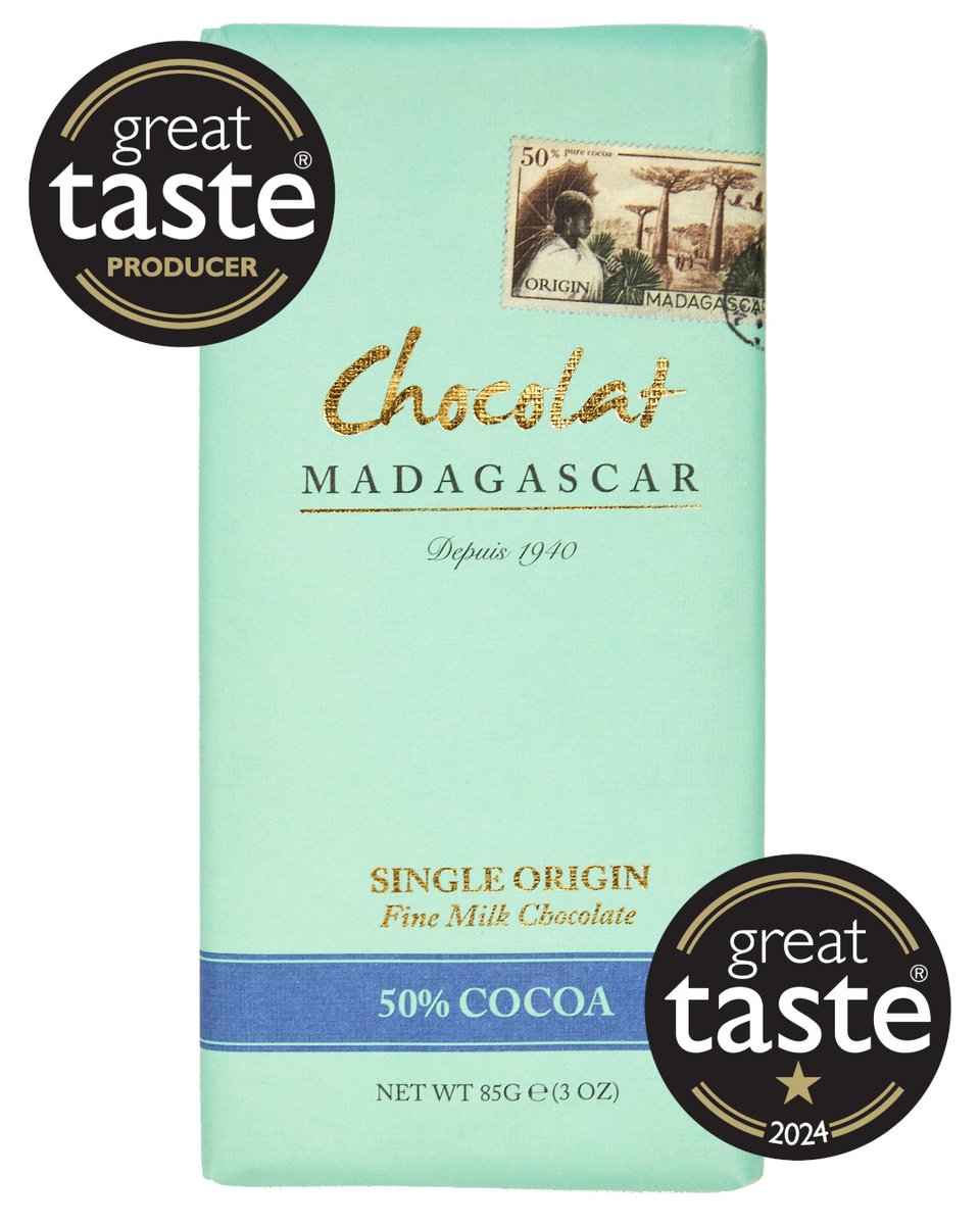 <a href="/guildoffinefood/">Guild of Fine Food</a> #greattaste #2024 #milkchocolate #treetobar freshly crafted in Madagascar #originpositive