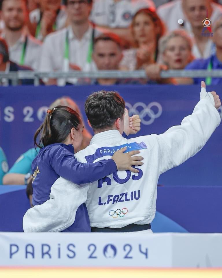 albinkurti's tweet photo. Kosova continues to shine in Paris! Laura Fazliu wins bronze in her Olympic debut, marking Kosova's fifth Olympic medal, the second in Paris, and the first for the city of Mitrovica. Kosova stands proud as a judo nation once again. Thank you, Laura! https://t.co/5ic4IKBeZy