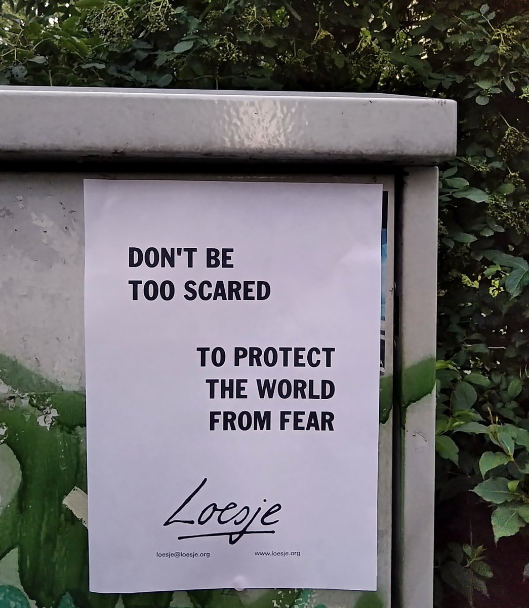 Don't be too scared 
    to protect the world 
from fear

#Loesje 
#courage #fear #protection #protecttheworld #nofear
