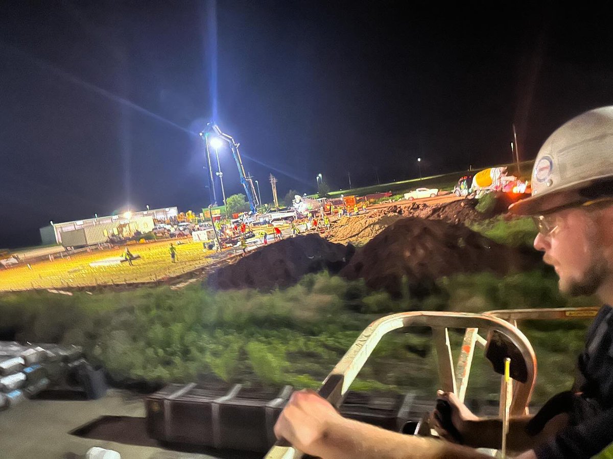 Up at 2am with Benteler Steele and Tube, Shreveport and having fun.  They are laying the slab for a new finishing facility to expand their capability in the Shreveport area #benteler #fairfieldstudios