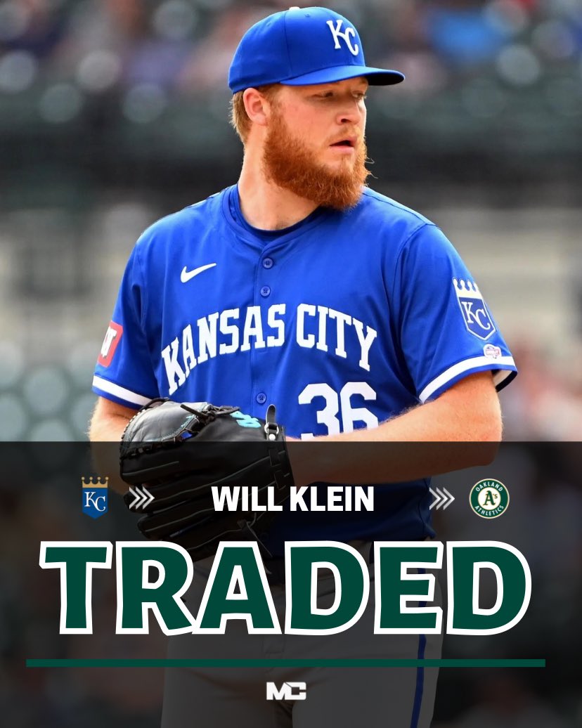 Klein ➡️ Athletics

The Kansas City Royals have traded Will Klein to the Oakland Athletics.