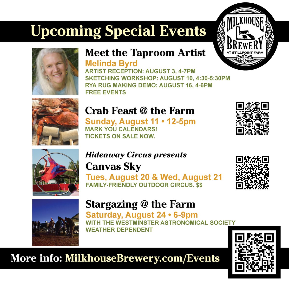 MilkhouseBrew's tweet image. We have some awesome upcoming events at the farm.  Mark your calendars!
#drinkbeergrownhere #drinklocal #frederickcountymd
