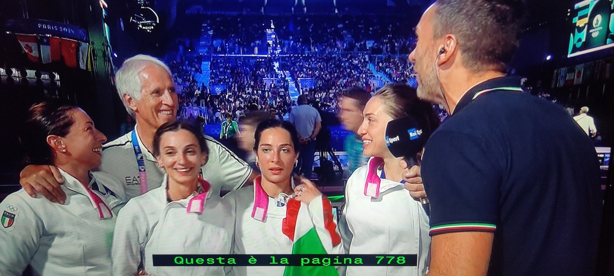 WikiLovesSport's tweet image. 🥇per la squadra di #spadafemminile italiana a @Paris2024, rimonta sulla Francia nel minuto supplementare: Rossella Fiamingo, Giulia Rizzi, Mara Navarria, Alberta Santuccio. Allez 🎉 @Federscherma @Coninews
