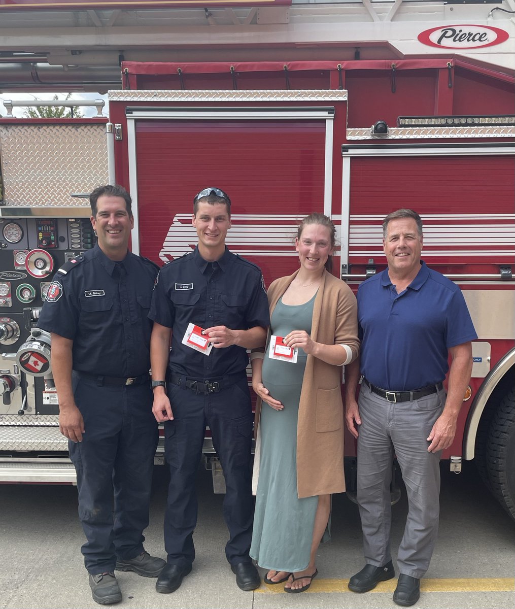 Congratulations &amp; thank you Firefighters Hewitt and Slater on 5 years of service. #OurFamilyProtectingYourFamily