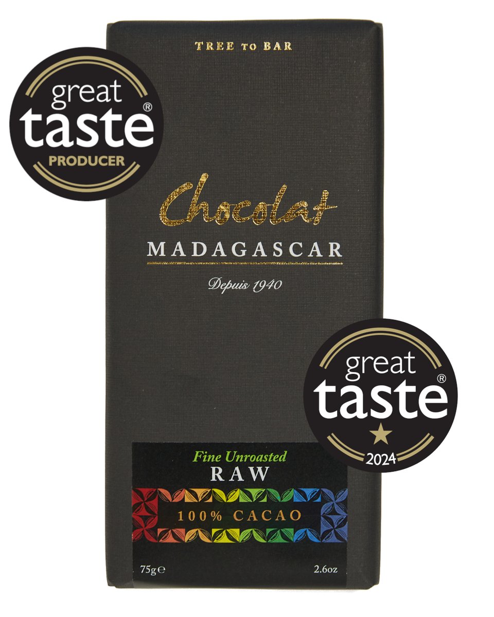 Thankyou Judges <a href="/guildoffinefood/">Guild of Fine Food</a>

#greattaste #2024 #awardwinner #unroasted #RAW #finedark #treetobar #freshly crafted in #Madagascar #100pc #naturepositive #originpositive #100percent #cacao. #oneingredient. #pure. #flavanols #antioxidants #noaddedsugar