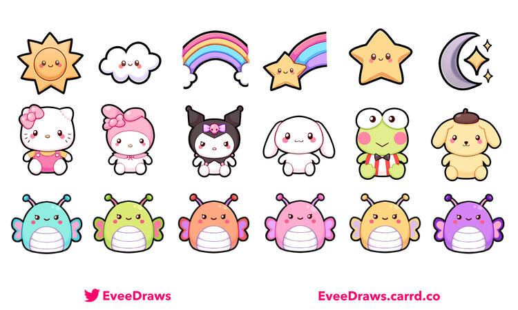 EveeDraws's tweet photo. My C0mms are OFFICIALLY open!!! 
I'm currently offering:
✨Emotes
✨Badges
✨YCHs 

order here: https://t.co/WKeRN9Scfg

#twitchemotes #twitchgamer #twitchstreamer #VtuberDebut #Vtuber #twitchbadges #cuteemotes #cutebadges #TwitchAffilate  #TwitchPartner #commissionopen https://t.co/okejMU6PWM