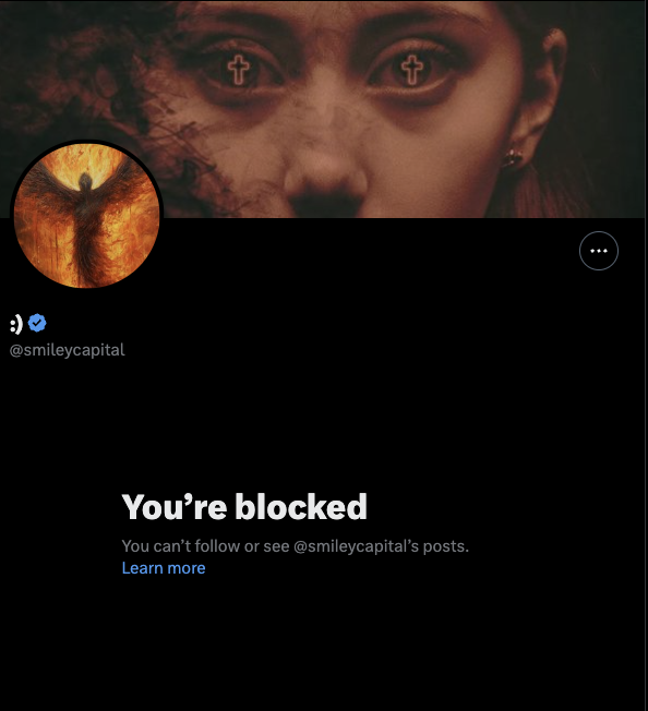 _jiphi's tweet photo. @smileycapital Blocked by scammer speedrun https://t.co/j2CBZoGVGs