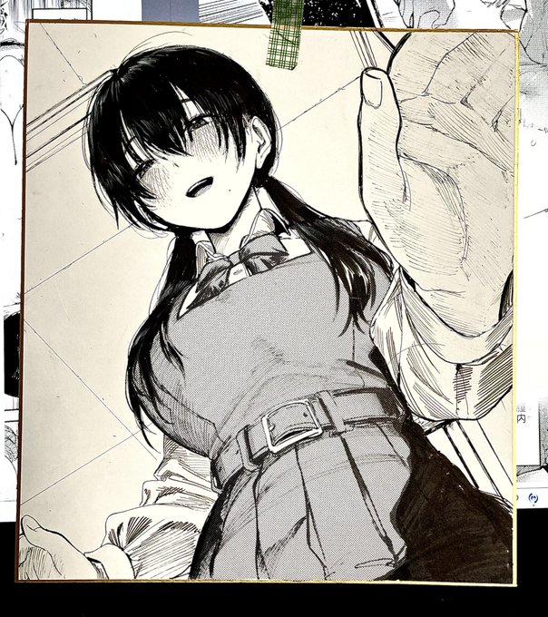 仕上げ作業やるの嫌すぎてアナログ色紙描いてた 