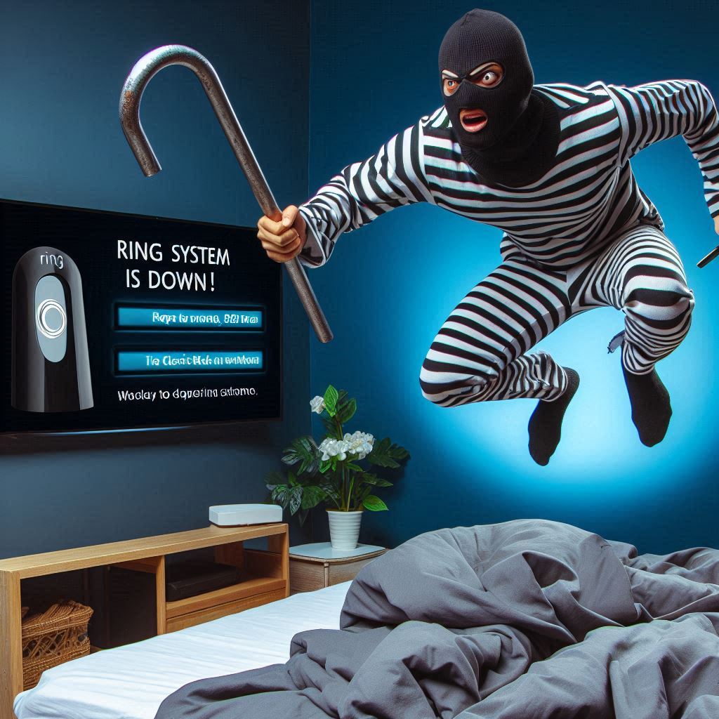 NathanGFilm's tweet photo. All the thieves jumping out of bed realising @ring has a major system outage 👀 https://t.co/Lb9sJ6vgae