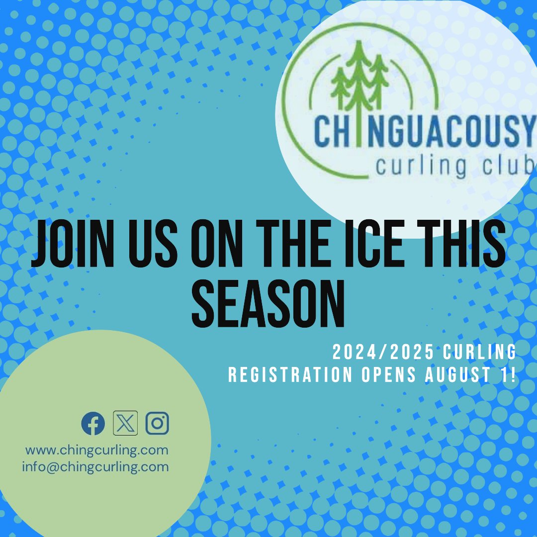 Help beat the summer heat by thinking about the cool air in the #curling rink. Registration opens August 1 for the 24/25 season (leagues, learn to curl, youth curling). Details at chingcurling.com. See you on the ice this season. <a href="/CurlingCanada/">Curling Canada</a> @CurlOntario <a href="/torontocurling/">Toronto Curling</a>