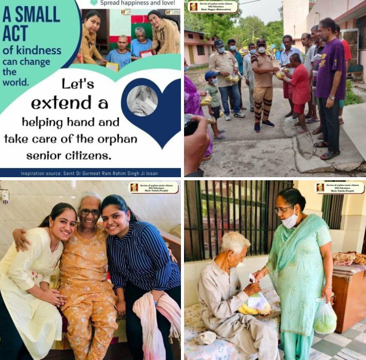 756seemarani's tweet photo. Following the teachings of Saint MSG Insan, the followers of Dera Sacha Sauda selflessly take CARE of the elderly physically, mentally and socially with body, mind and money, which in itself is the best example of humanity. #CareForElders
https://t.co/d5WQHQT5FI https://t.co/KoFRnSZ00a