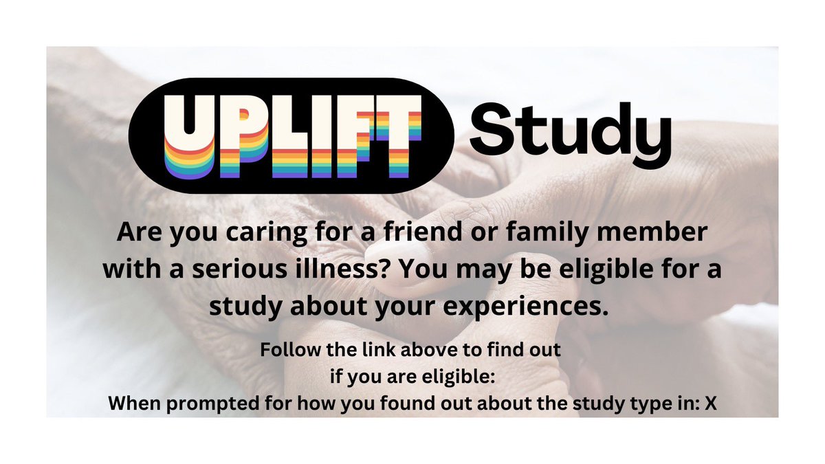 🚨We’re recruiting!! 🚨

<a href="/KTan_RN/">Kelly</a> is currently recruiting caregivers for a survey study focused on mental and financial health!

Please share with caregivers. This data is also a part of my dissertation so any help is much appreciated!

pitt.co1.qualtrics.com/jfe/form/SV_0v…