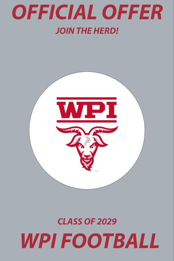 After a great conversation with <a href="/CoachDrewLuongo/">Drew Luongo</a> I’m thankful to receive an offer to play football for WPI! <a href="/WPIFootball/">WPI Football</a> <a href="/coachdcord/">Dave Cord</a> <a href="/coachpinc/">Gary</a> <a href="/NHighlandsFB/">Northern Highlands Football</a>