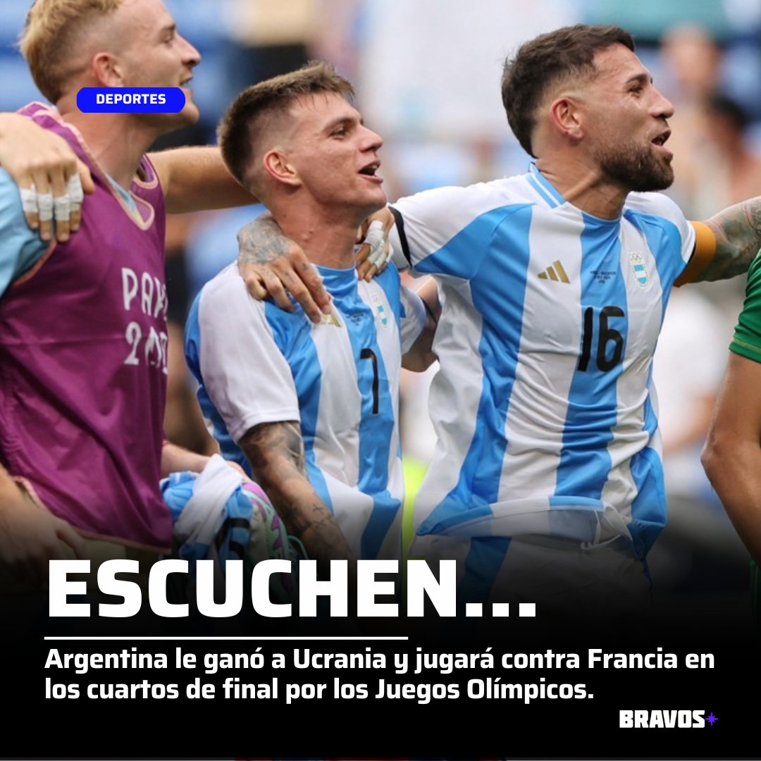 La selección argentina Sub-23 se impuso 2 a 0 a su par de Ucrania en el Parc Olympique Lyonnais por la tercera y última fecha de la fase de grupos de los Juegos Olímpicos de París 2024, y de esta manera avanzó como segunda del Grupo B a los cuartos de final del certamen, donde se
