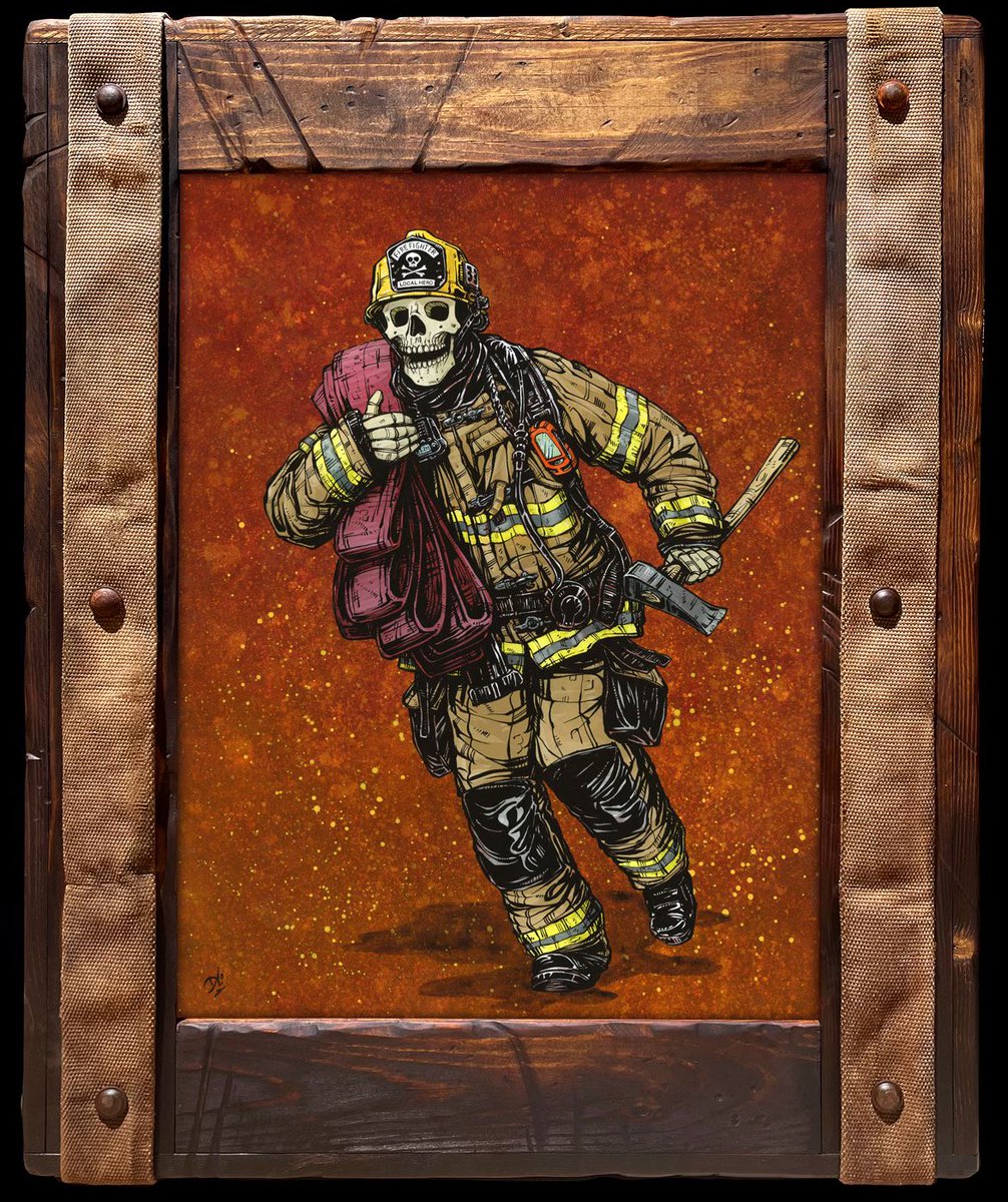 ￼
Art Drop
￼
My new “Fighting The Flames” painting is now available in a variety of print sizes/prices ranging from $20-$475 as well as the hand-painted original in a custom frame. 
davidlozeau.com/products/fight…