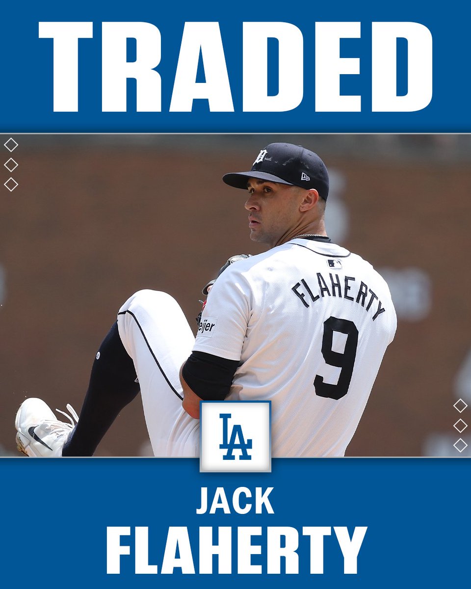 The Los Angeles Dodgers have reportedly acquired RHP Jack Flaherty from the Detroit Tigers.