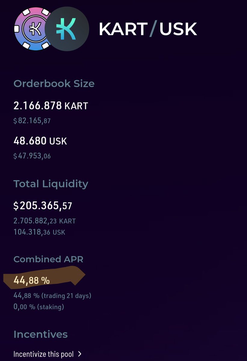 BentonicBeast's tweet image. Even the $KART LP is printing money 

Almost 45% APR.

@TeamKujira  BOW is awesome.

@KartelProject