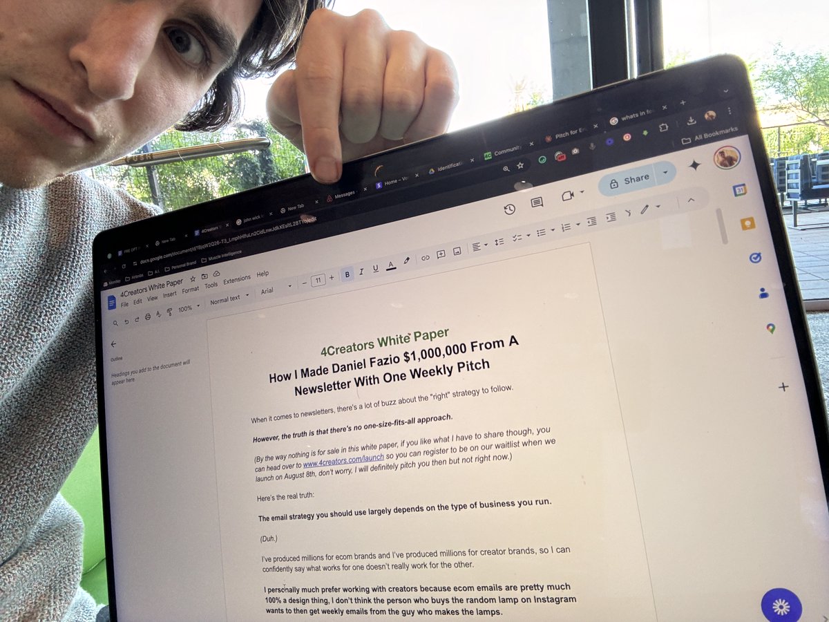 Nick Verge (@nicholasverge) on Twitter photo I made <a href="/blackhatwizardd/">Cold Email Wizard 📩</a> $1,000,000 with a simple newsletter strategy that gets crazy good results.
I wrote a 6-page white paper for you breaking the strategy down in full.
If you want to give it a read (3-minutes max) comment "4Creators" below and I'll DM it to you (no-opt in) I made <a href="/blackhatwizardd/">Cold Email Wizard 📩</a> $1,000,000 with a simple newsletter strategy that gets crazy good results.
I wrote a 6-page white paper for you breaking the strategy down in full.
If you want to give it a read (3-minutes max) comment "4Creators" below and I'll DM it to you (no-opt in)