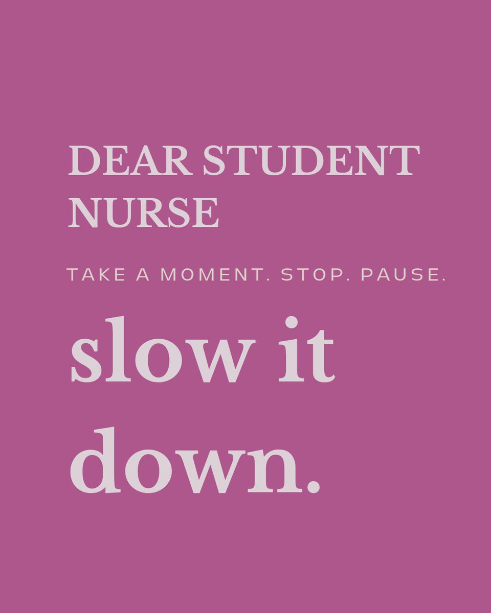 Dear Student Nurses,
We know how demanding and fast-paced your journey through nursing school can be. Your dedication to learning and caring for others is truly commendable. However, it's essential to remember to take a step back and care for yourselves, too. Slow down, breathe!