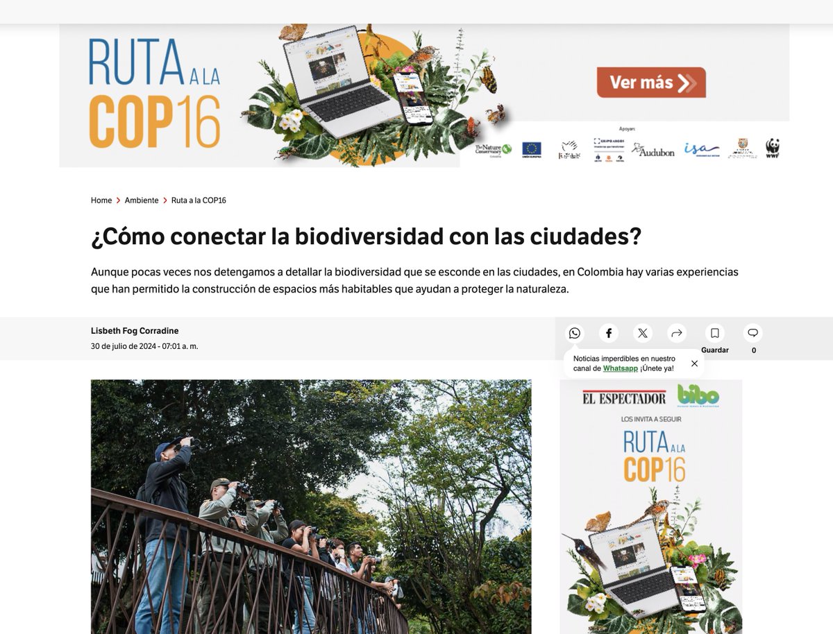 <a href="/okmejia/">María Angélica Mejía</a> y <a href="/biodiver_city/">Juan David Amaya Espinel</a> llaman a planificar nuestras ciudades como “sistemas socioecológicos vivos, verdaderamente interconectados, que garanticen la integridad de los ecosistemas y su capacidad para ofrecer bienestar humano y resiliencia climática” 
elespectador.com/ambiente/ruta-…