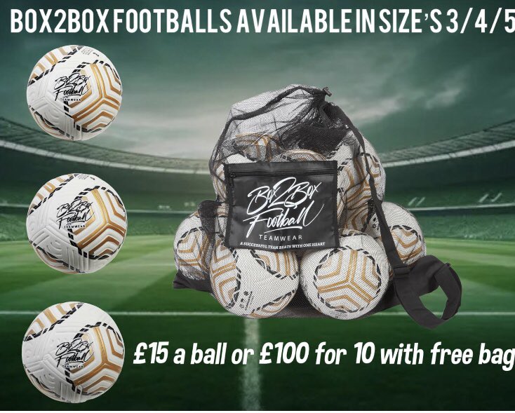 Box2Box Football (@footballbox2box) on Twitter photo X10 Quality Footballs modelled on 24/25 Season Prem Ball for a Oner,a Ton,
a Long’en,a Hundred Quid or to some £100:00!
When they’ve Gone they have Gone!
Size 3,4,5
E Mail-
b2bFootball@yahoo.com
#Footballs #Football X10 Quality Footballs modelled on 24/25 Season Prem Ball for a Oner,a Ton,
a Long’en,a Hundred Quid or to some £100:00!
When they’ve Gone they have Gone!
Size 3,4,5
E Mail-
b2bFootball@yahoo.com
#Footballs #Football