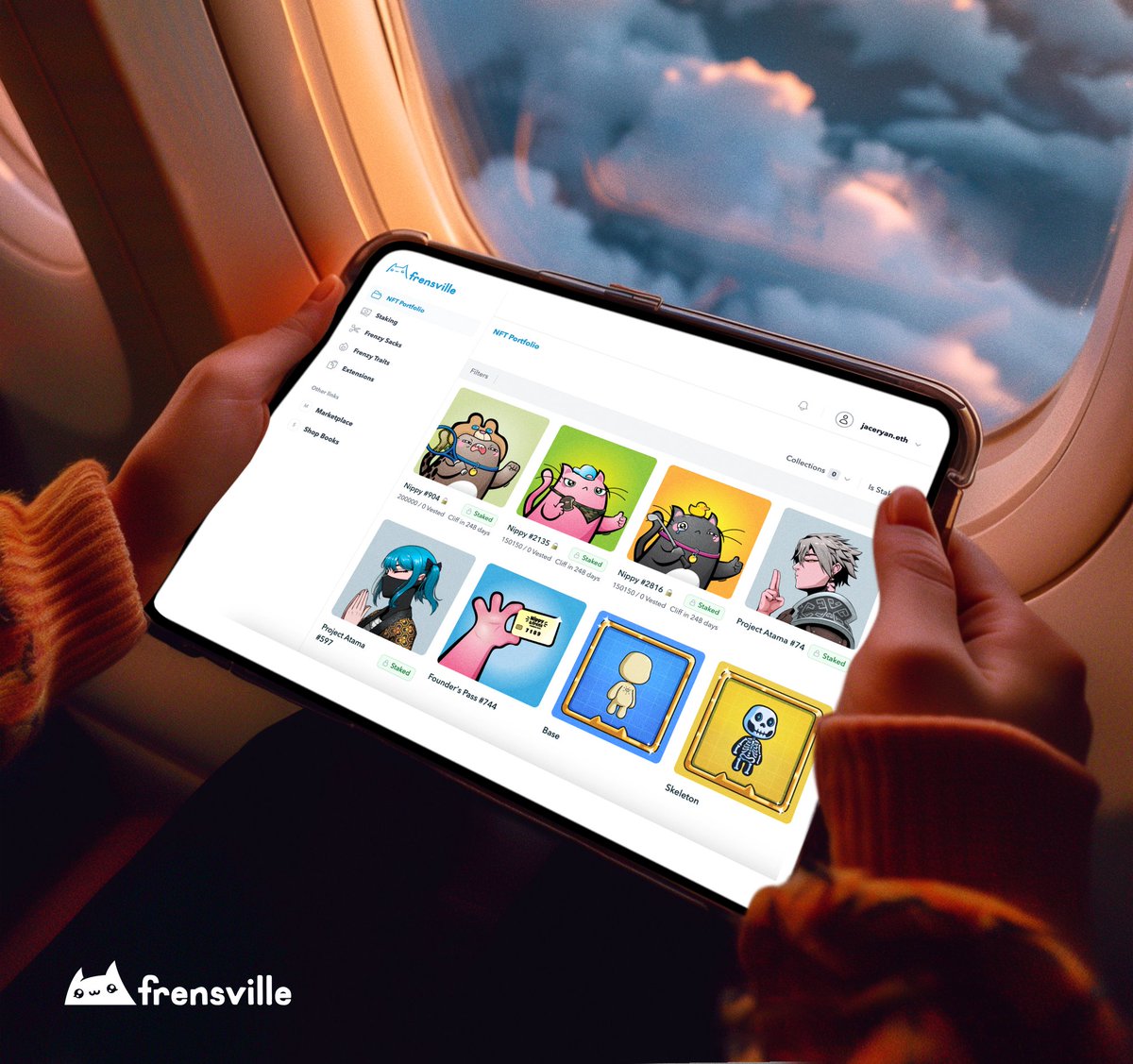 ✈️ - now boarding business class!
🫸 - portal is pushed live!
💰 - check your $FRENS on <a href="/meetnippy/">We Are Frens</a> 
👉 - portal.frensville.com/portfolio
