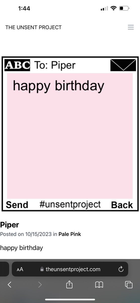 httpslouies's tweet image. made the mistake of looking myself up on the unsent project….

who tf wished me a happy birthday in secret😭