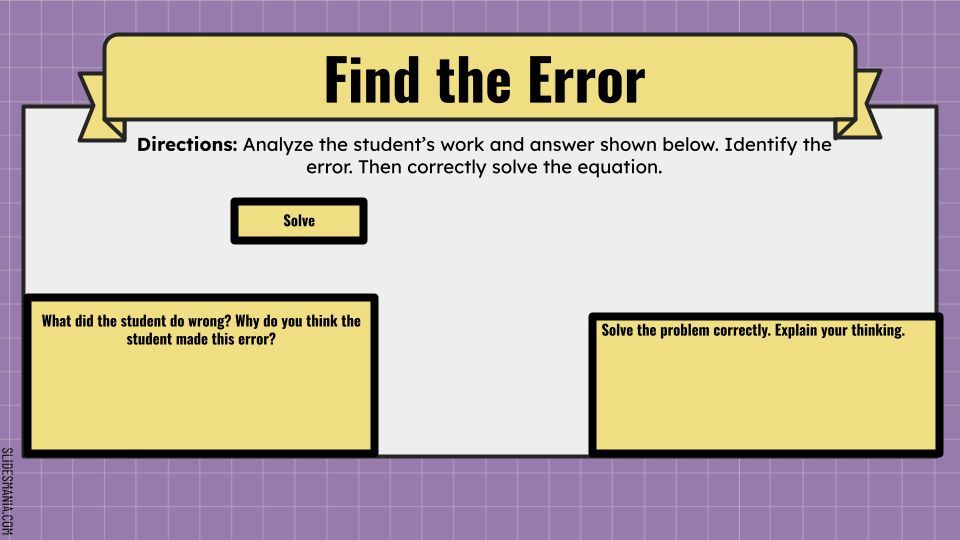 mrshowell24's tweet image. Find the Error it's a fun way for students to analyze mistakes in math and boost their problem-solving skills.  #Education #MathMagic

buff.ly/49a7doS