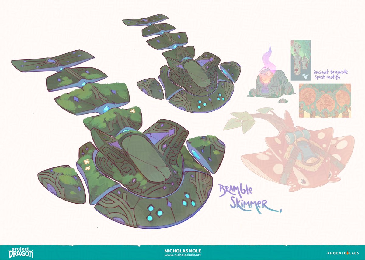 FromHappyRock's tweet image. The last major skin on the Landta Ray mount skeleton was the Bramble Skimmer! Ancient tech from a forgotten civilization. I reckon you can feel my Atlantis and Shadow Of The Colossus influences 😅 #ProjectDragon