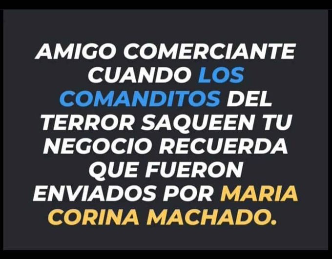 No me prepocupa cuando los "Comanditos" saquean a un comerciante Escuálido...Porque sé que a ese comerciante le están dando su dosis de "libertad"