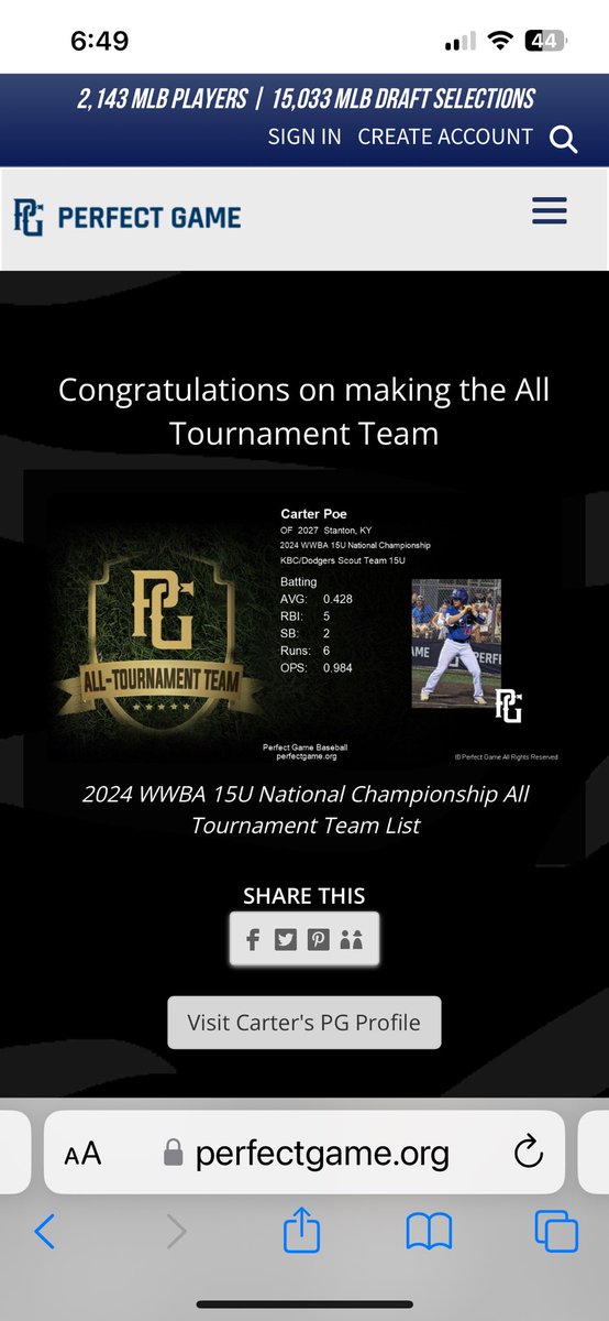 KyBaseballClub-Peck (@kybballclubpeck) on Twitter photo Congrats Carter on making the All Tourney Team at the WWBA!
<a href="/CarterPoe13/">Carter Poe</a>
<a href="/PC_PiratesBsbl/">Powell Co. Baseball</a>
<a href="/Kybaseballclub/">KBC</a> Congrats Carter on making the All Tourney Team at the WWBA!
<a href="/CarterPoe13/">Carter Poe</a>
<a href="/PC_PiratesBsbl/">Powell Co. Baseball</a>
<a href="/Kybaseballclub/">KBC</a>
