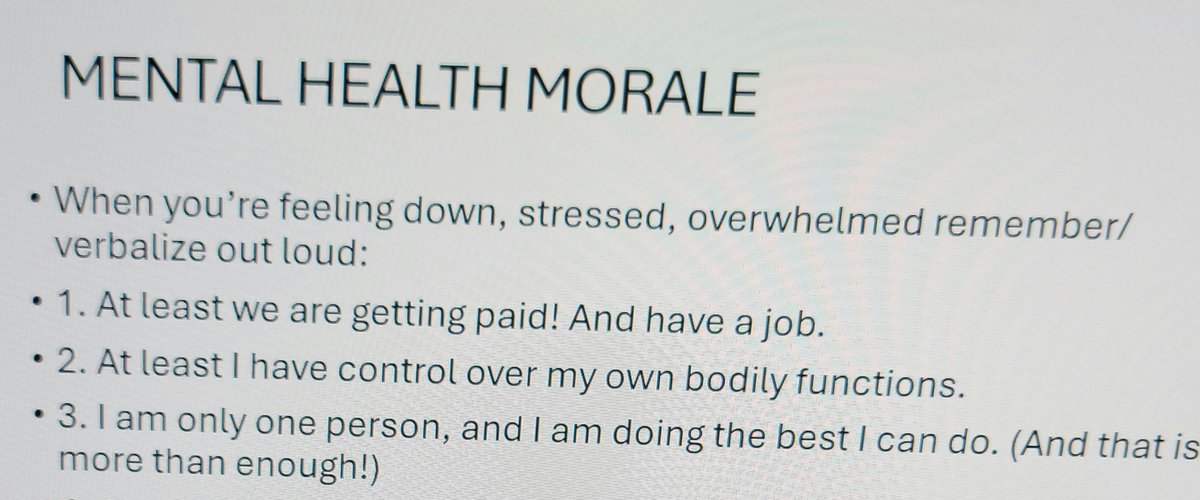 SparkyDeviceRN's tweet image. I added this into my lil ppt the other day.
Sometimes you just need reminding that some people don't get paid and some people don't have control of their bodily functions (incontinence, drooling, etc) to help reframe your way of thinking. #simplebuttrue