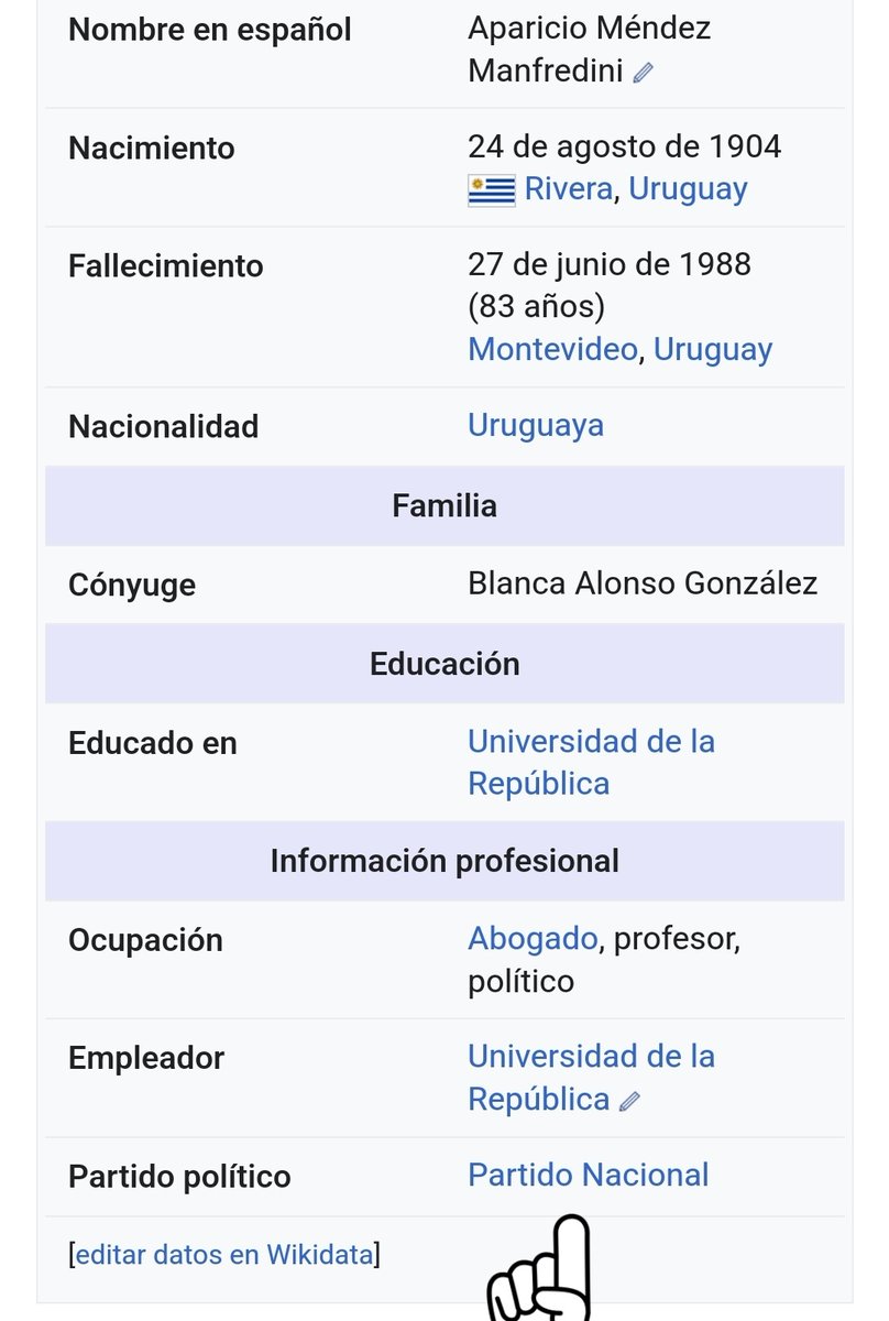 borisvladimigar's tweet photo. @Chasquetti APARICIO MENDEZ DICTADOR DE FACTO DEL @PNACIONAL EN LOS AÑOS 1976 A 1981..... HABLAME DE VENEZUELA AHORA @JavierGarcia_Uy .
@5noticiasuy @_elDealerDeLuis @AlvaroDelgadoUy @AndresFacundoUy @Chasquetti @AntonioMaeso @atinalale @Boconbonica @ENRIQUEORTEGSAL @EPreve @leosarro https://t.co/1U2704grEJ
