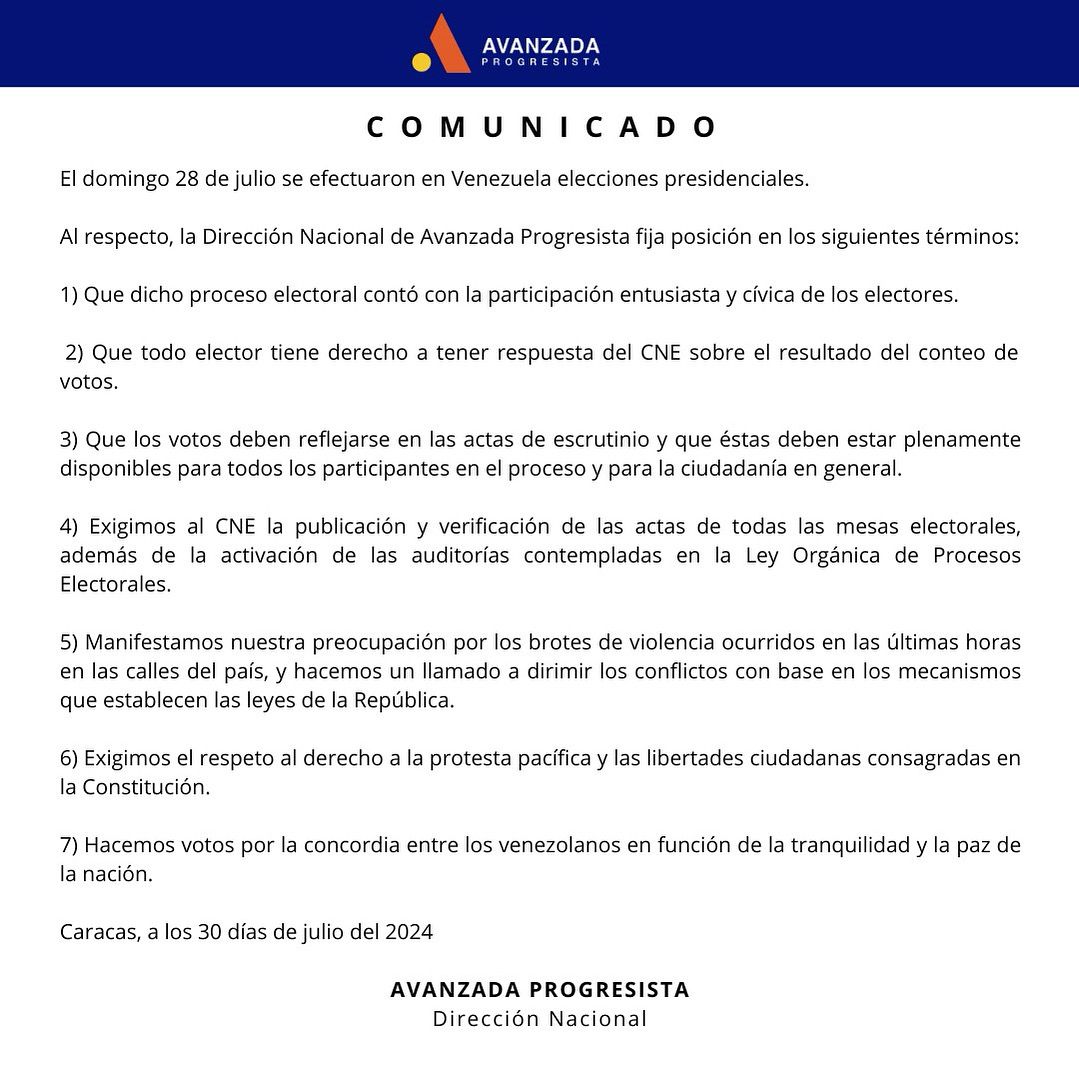 AvanzadapTruji1's tweet photo. Avanzanda Progresista @AProgresistaVE 
Informa a la comunidad nacional e internacional, a nuestra militancia y demócratas: https://t.co/CokzSMW0Br