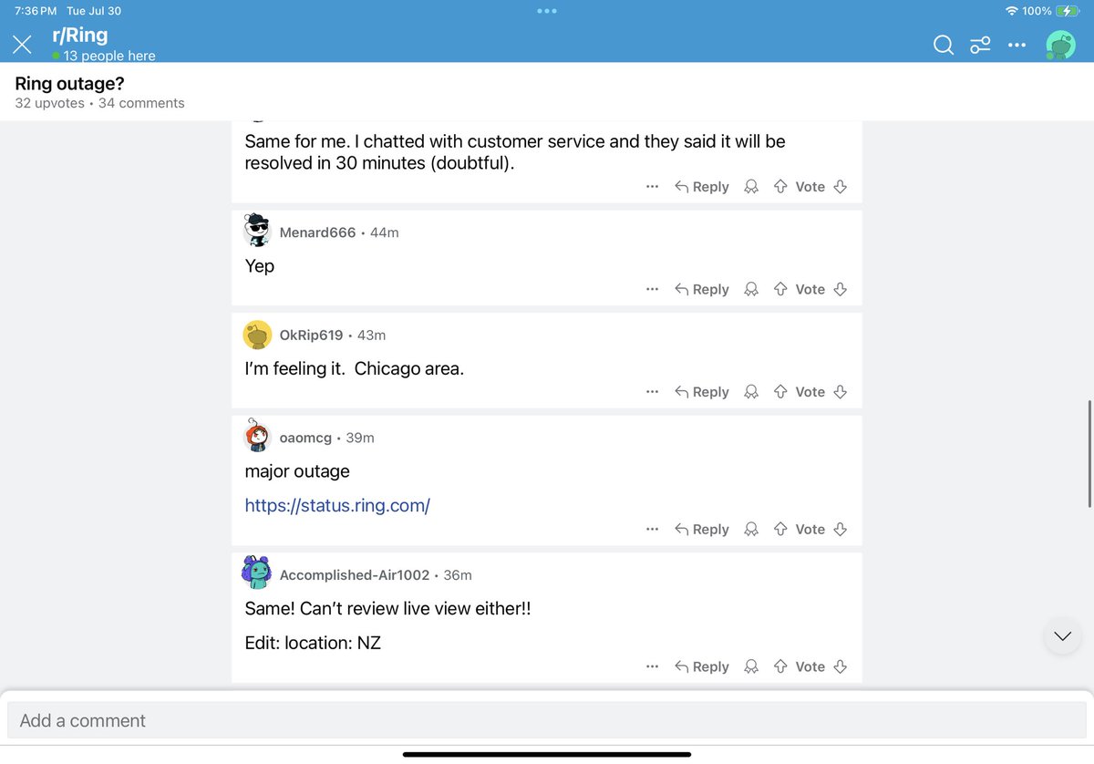 huzi860817's tweet image. Another outage. Now #RingApp